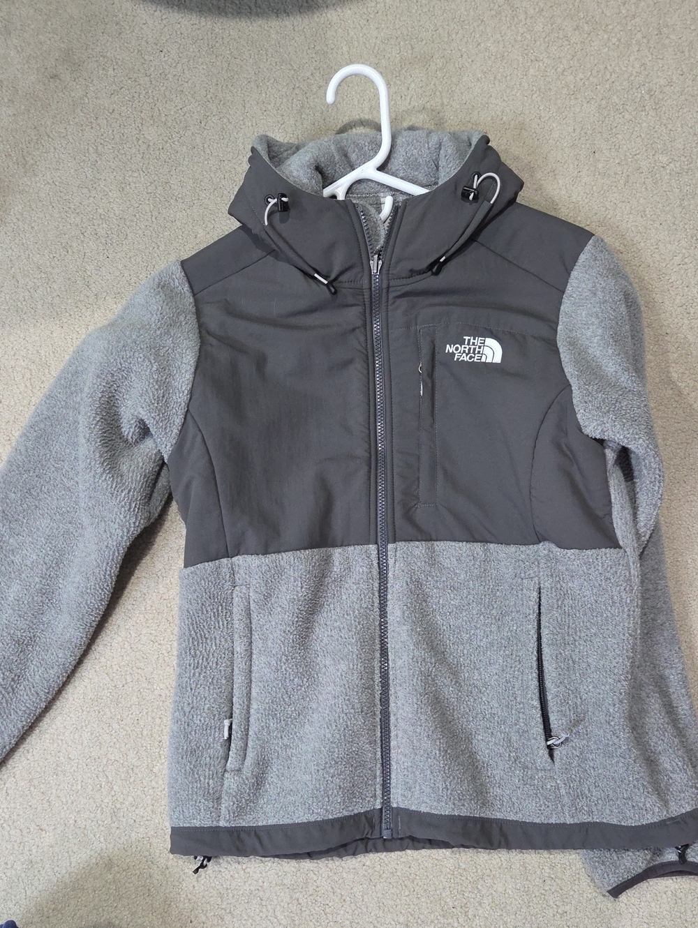 Worn Once - The North Face Womens Denali Gray Two-Tone Fleece Jacket
